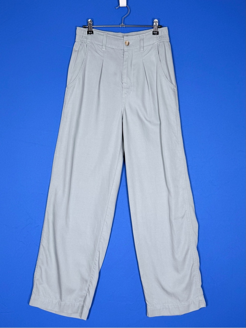 🩵 Madewell Dusty Blue Pleated Wide Leg Pants Size 4